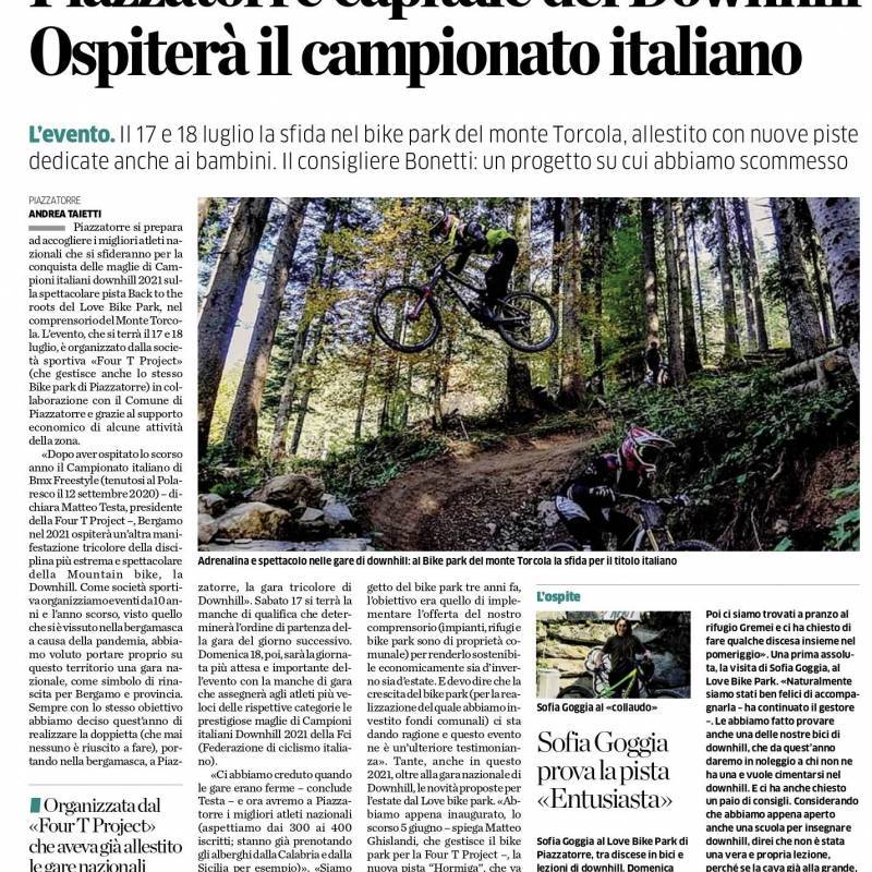 Articolo stampa sul Campionato Italiano Downhill 2021